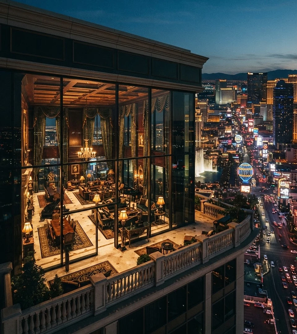 A Ravelozylos Hotel penthouse suite overlooking the skyline